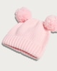 image 2 of F&F Baby 2-Piece Pom Pom Hat and Mittens Set in Pink