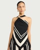 image 2 of F&F Geometric Print Halterneck Co-ord Top in Multi Black