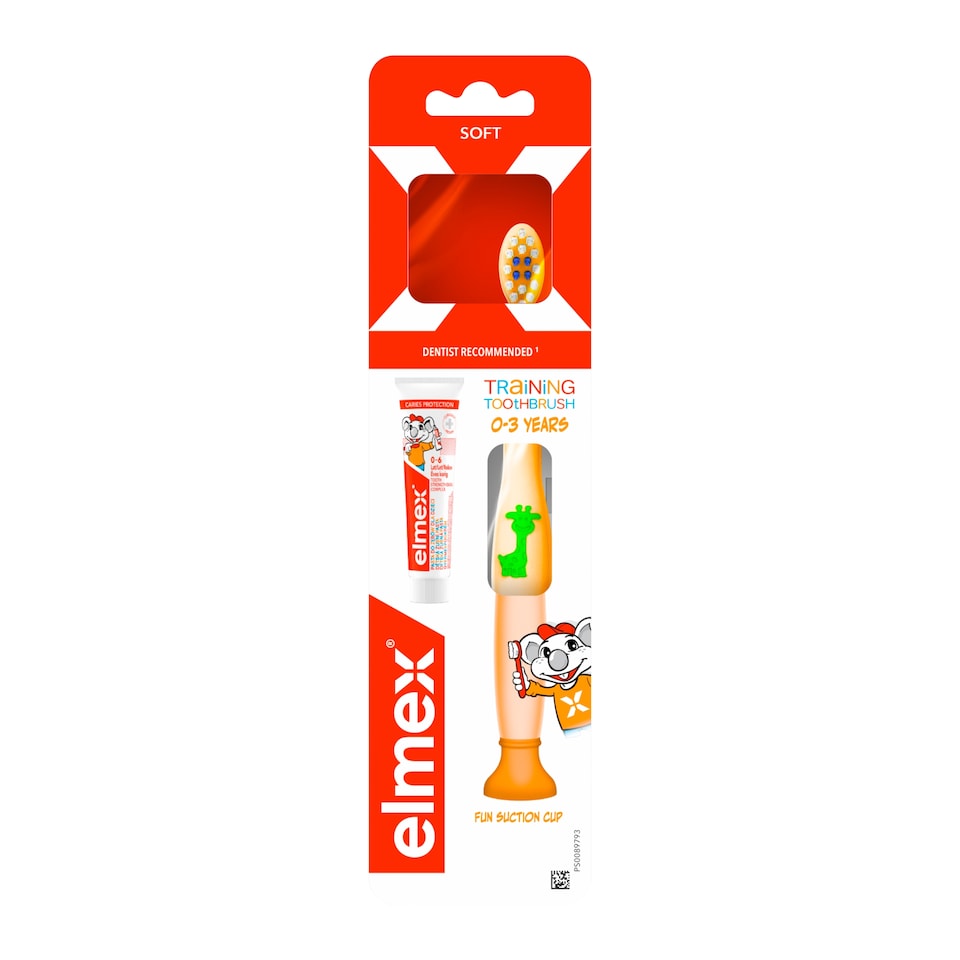 Obrázek 1 pro produkt elmex® Kids cvičný dětský zubní kartáček pro děti ve věku 0-3 let 1ks