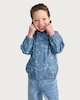 image 1 of F&F Boys Dinosaur Print Hooded Jacket in Blue