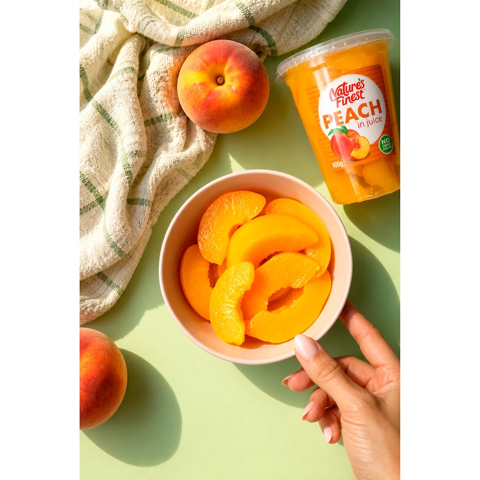 image 1 of Nature's Finest Peach In Juice 400G