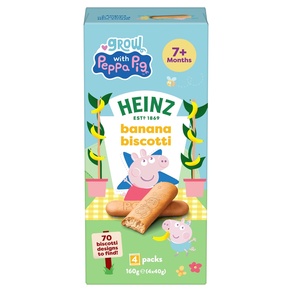 image 1 of Heinz Peppa Pig Banana Biscotti 4 x 40g