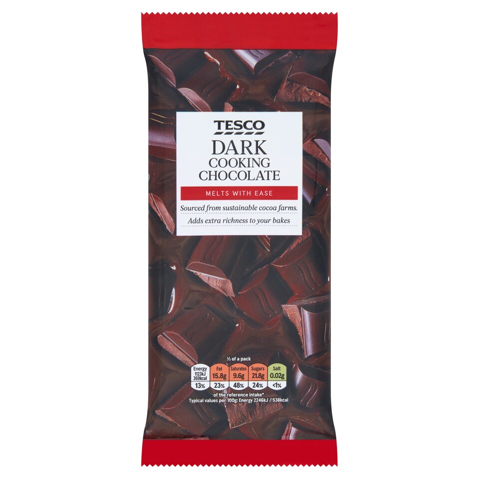 Tesco Dark Cooking Chocolate 150G