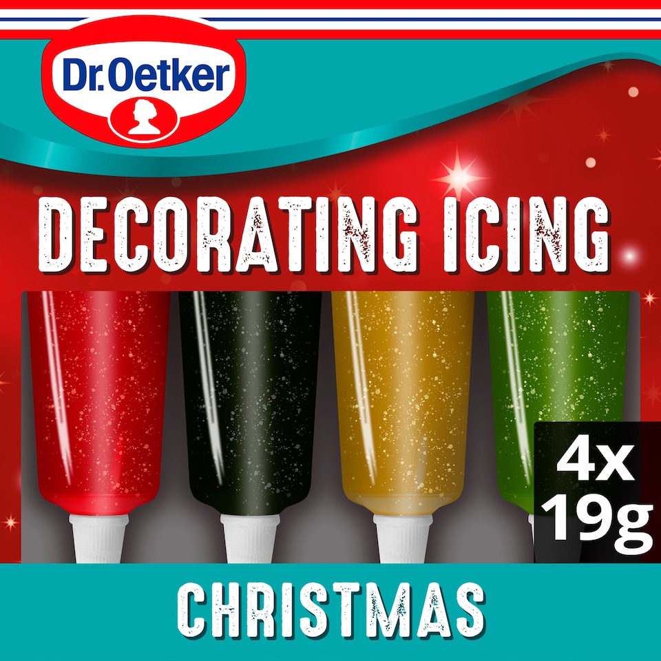 image 1 of Dr Oetker Christmas Glittery Decorng Icing 4 X 76G