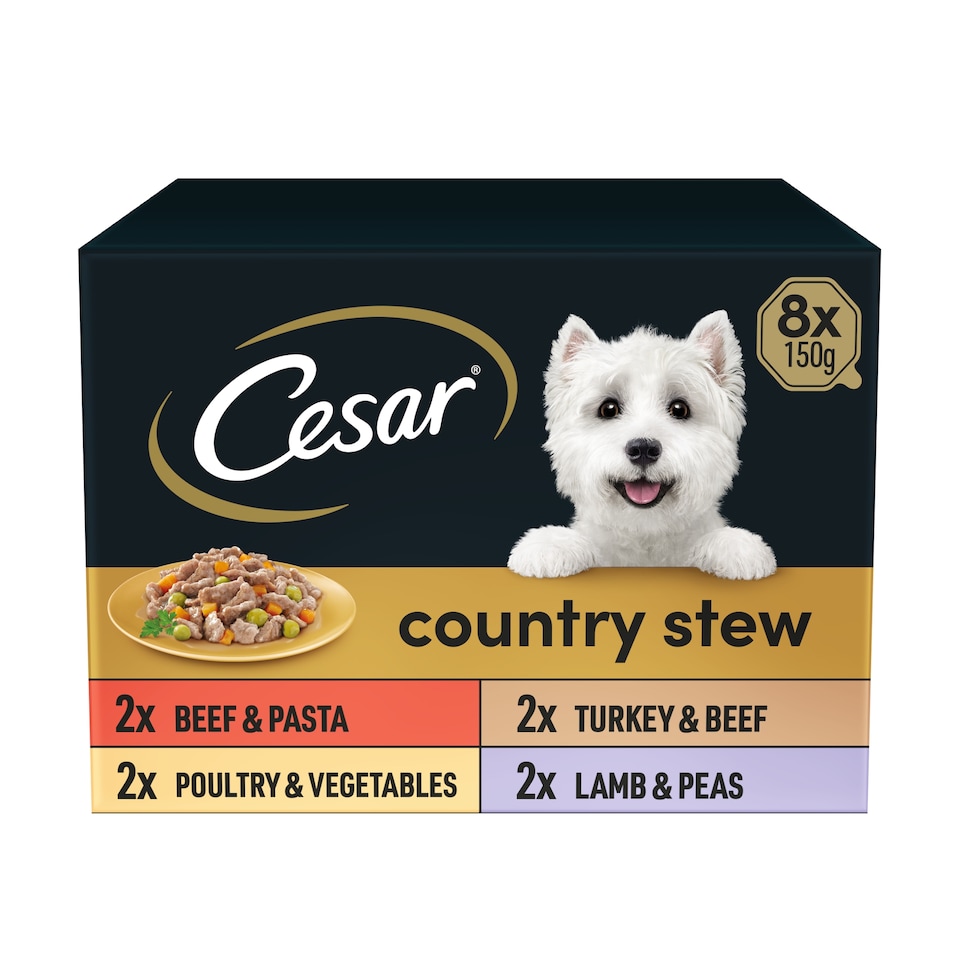 image 1 of Cesar Country Stew Mixed Selection Wet Dog Food Tray 8x150g