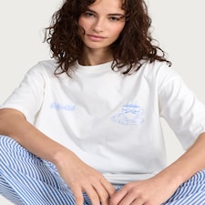 F&F Pure Cotton Coffee Club Pyjama Set in Multi Blue