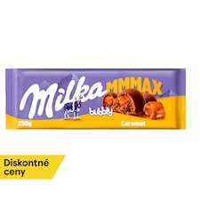 Milka Bubbly Caramel mliečna čokoláda z alpského mlieka s karamelom a poréznou čokoládou 250 g