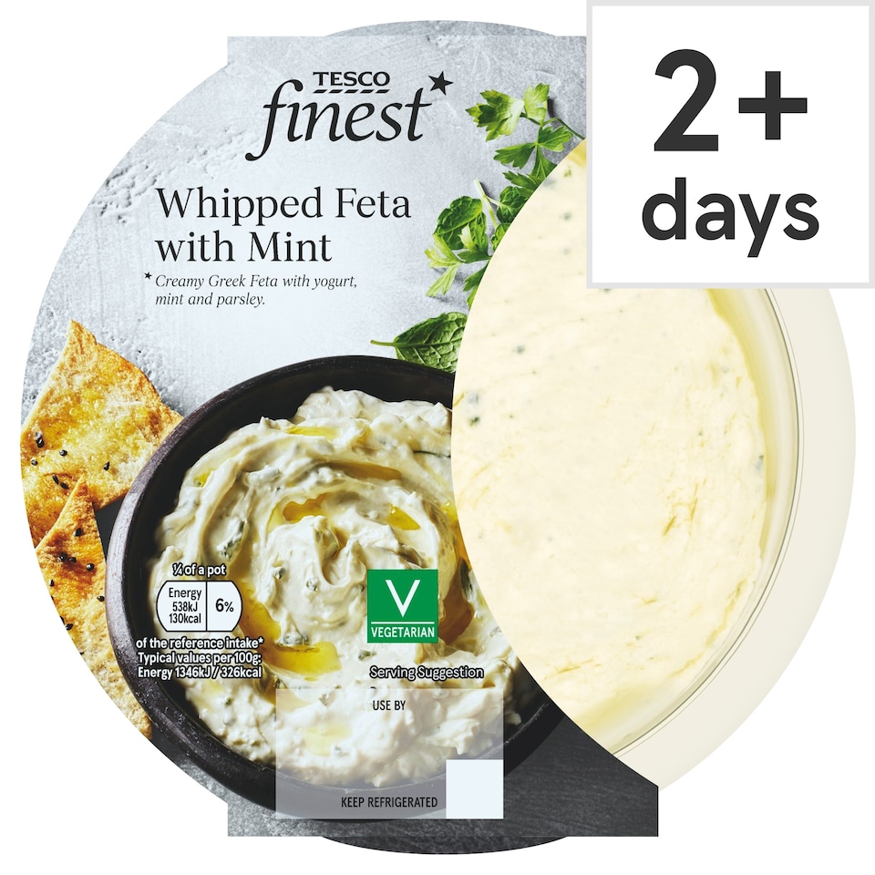 Tesco Finest Whipped Feta With Mint 160G