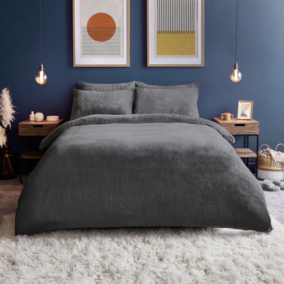 image 1 of Silentnight Grey Teddy Duvet Double