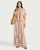 image 2 of F&F Striped Wide Leg Co-ord Trousers in Multi Brown
