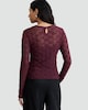 image 3 of F&F Lace Textured Long Sleeved Top in Purple