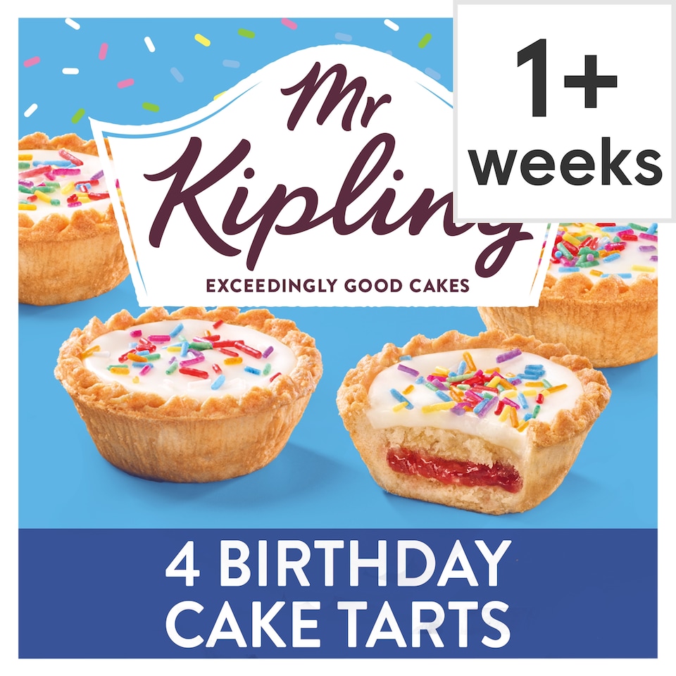image 1 of Mr Kipling Birthday Cake Tarts 4 pack