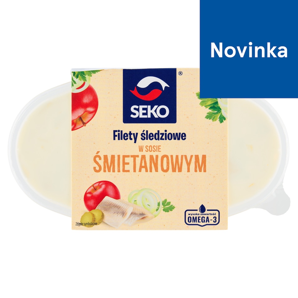 Seko Kusy marinovaných filetov zo sleďa obyčajného bez kože v smotanovej omáčke 250 g