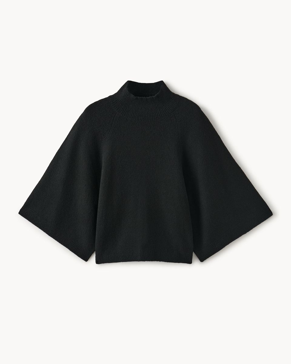 image 1 of F&F Turtle Neck Wide Sleeve Jumper in Black
