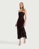 image 1 of F&F Strapless Chiffon Hem Dress in Brown