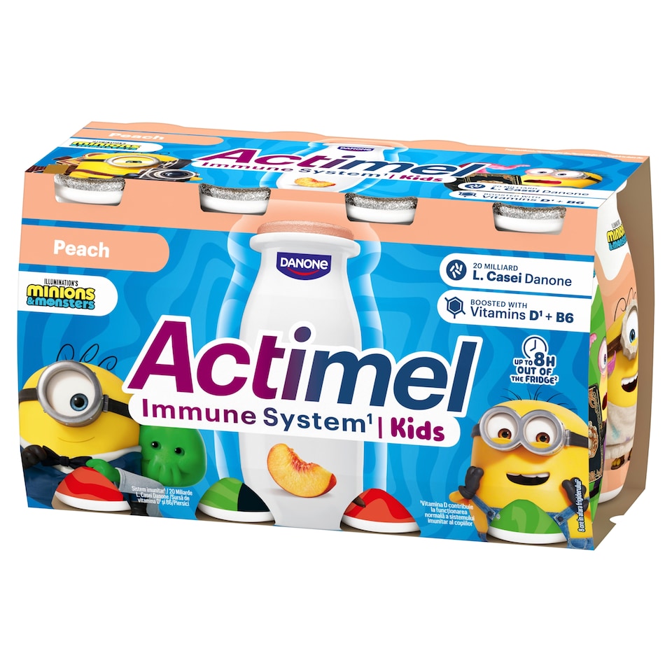 Danone Actimel Kids Peach Flavoured Yoghurt-Based Drink 8 x 100 g (800 g)