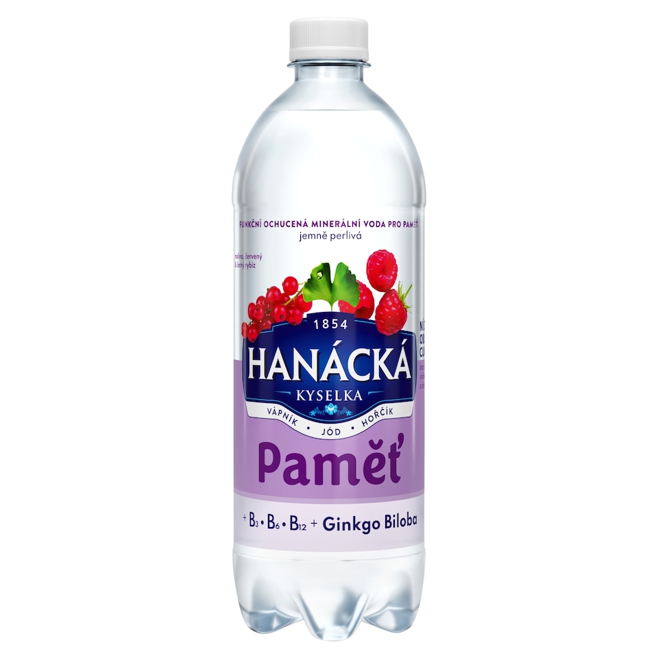 Hanácká Kyselka Funkční ochucená minerální voda pro paměť jemně perlivá 0,7l