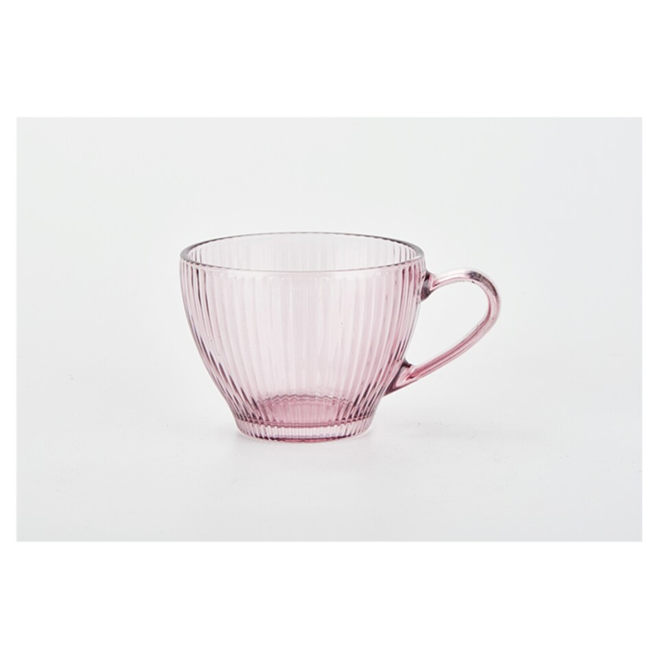 Fox & Ivy Violet Ribbed Glass Mug