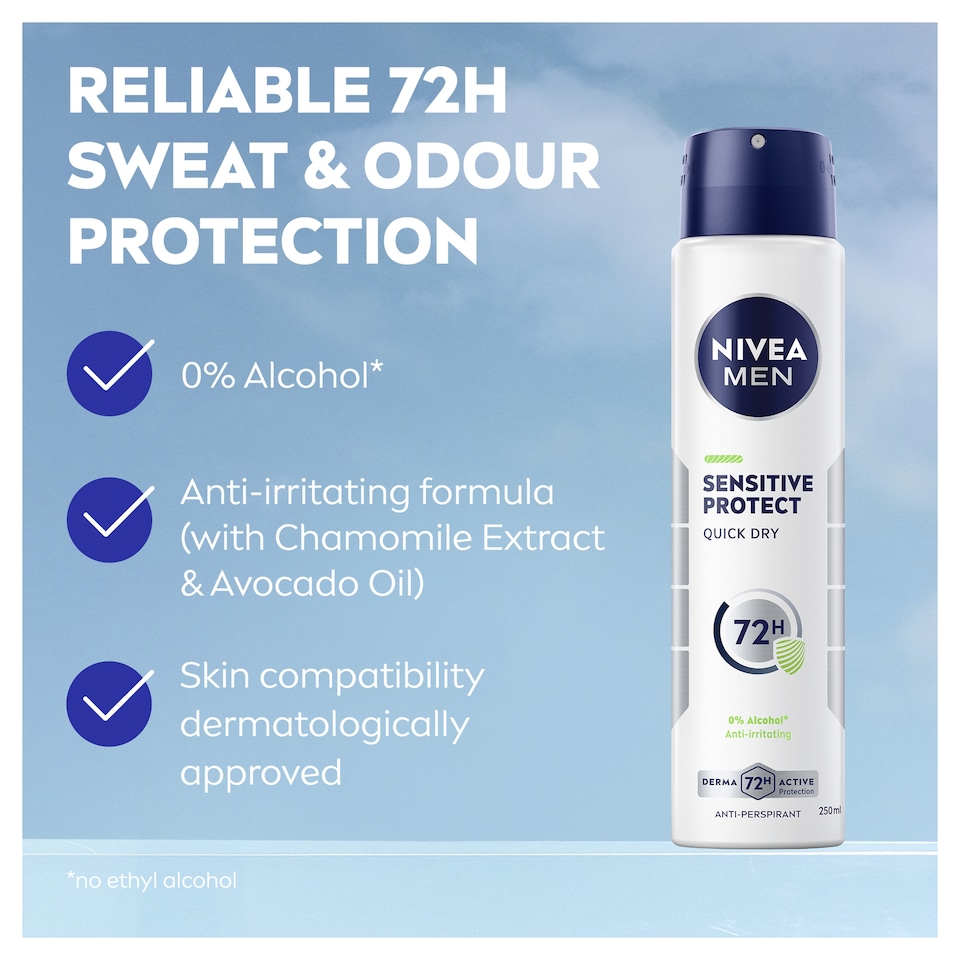 image 1 of NIVEA MEN Sensitive Protect Anti-Perspirant Deodorant Spray 250ml