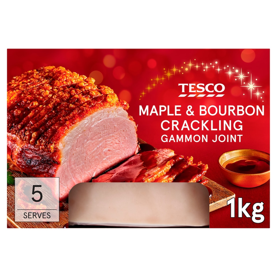 TESCO MAPLE & BOURBON Crackling GAMMON JOINT 1KG