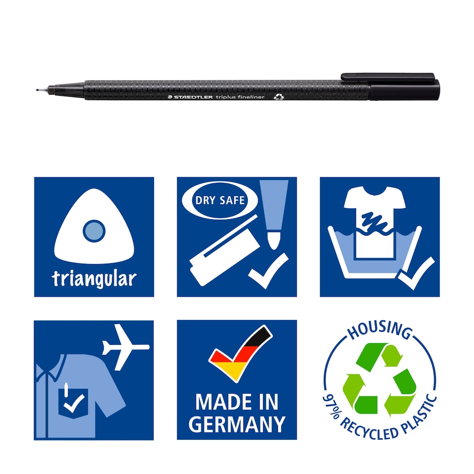 image 1 of Staedtlertriplus Fineliners Black 3 Pack