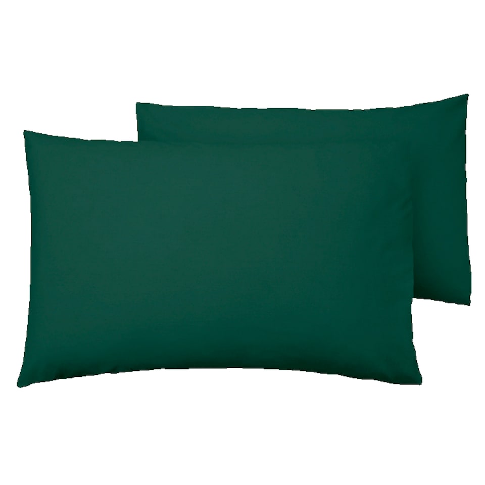 F&F Home Bedding 100% Cotton Forest Green Pillow Case Pair