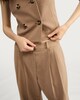 image 3 of F&F Double Pleated Wide Leg Trousers in Brown