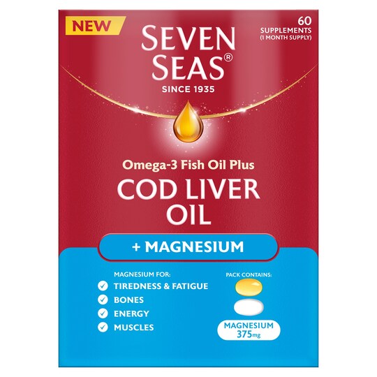 Seven Seas Cod Liver Oil Plus Magnesium Supplement 60 Pack Tesco