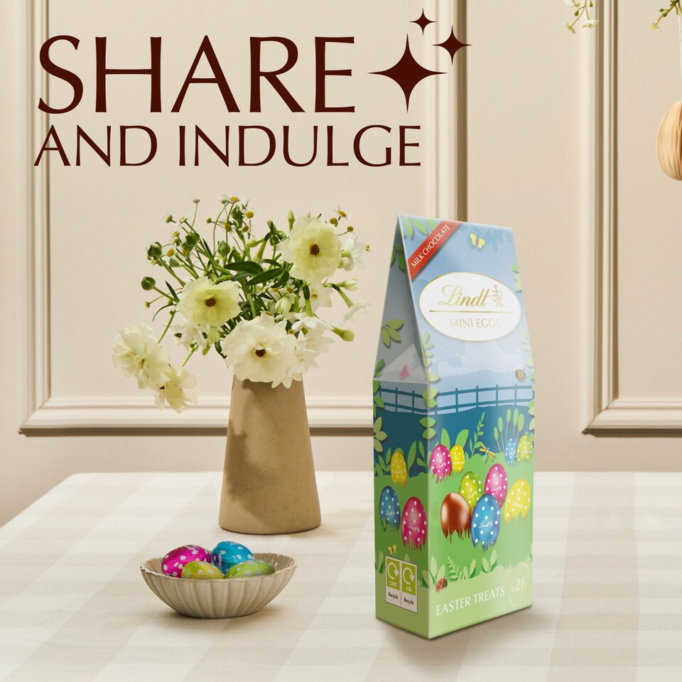 image 1 of Lindt Mini Easter Eggs Milk Chocolate 155g