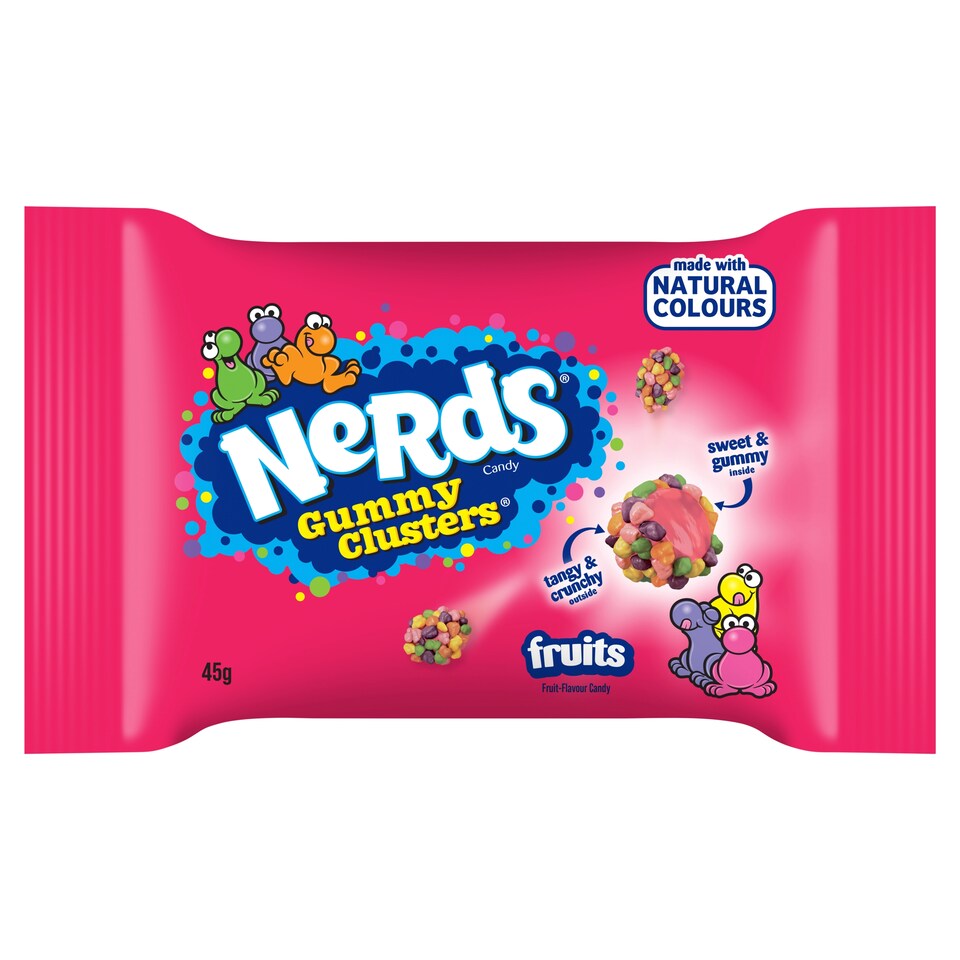 Nerds Candy Sweets Gummy Clusters Bag Fruits 45g