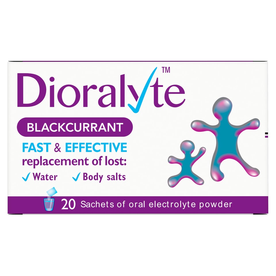 Dioralyte Oral Electrolyte Powder Sachets - Blackcurrant Flavour 20s