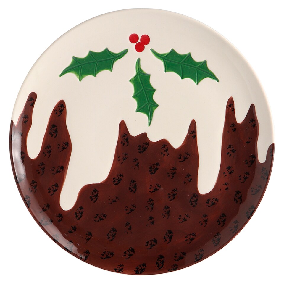 F&F Home Christmas Pudding Plate