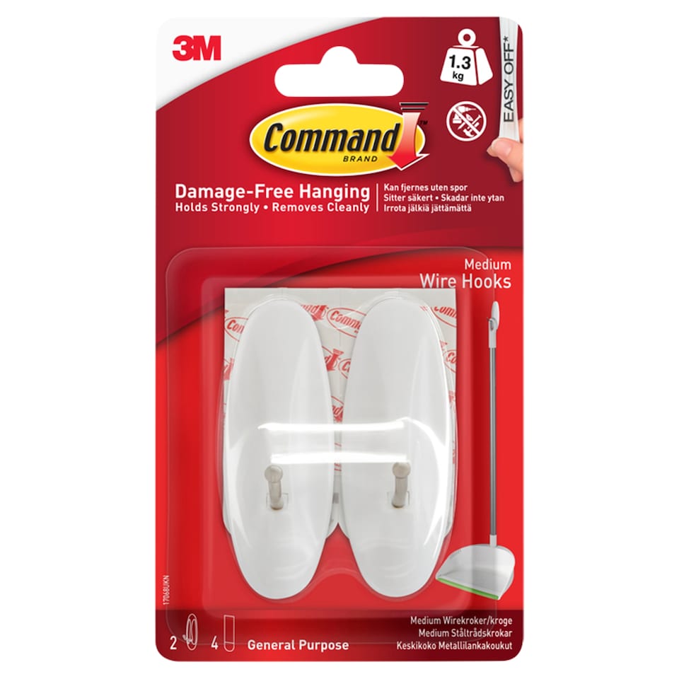 Command White Wire Hooks 2 Pack