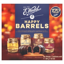 E.Wedel Dark Chocolate Barrels Plus Alcohol Filling 200G