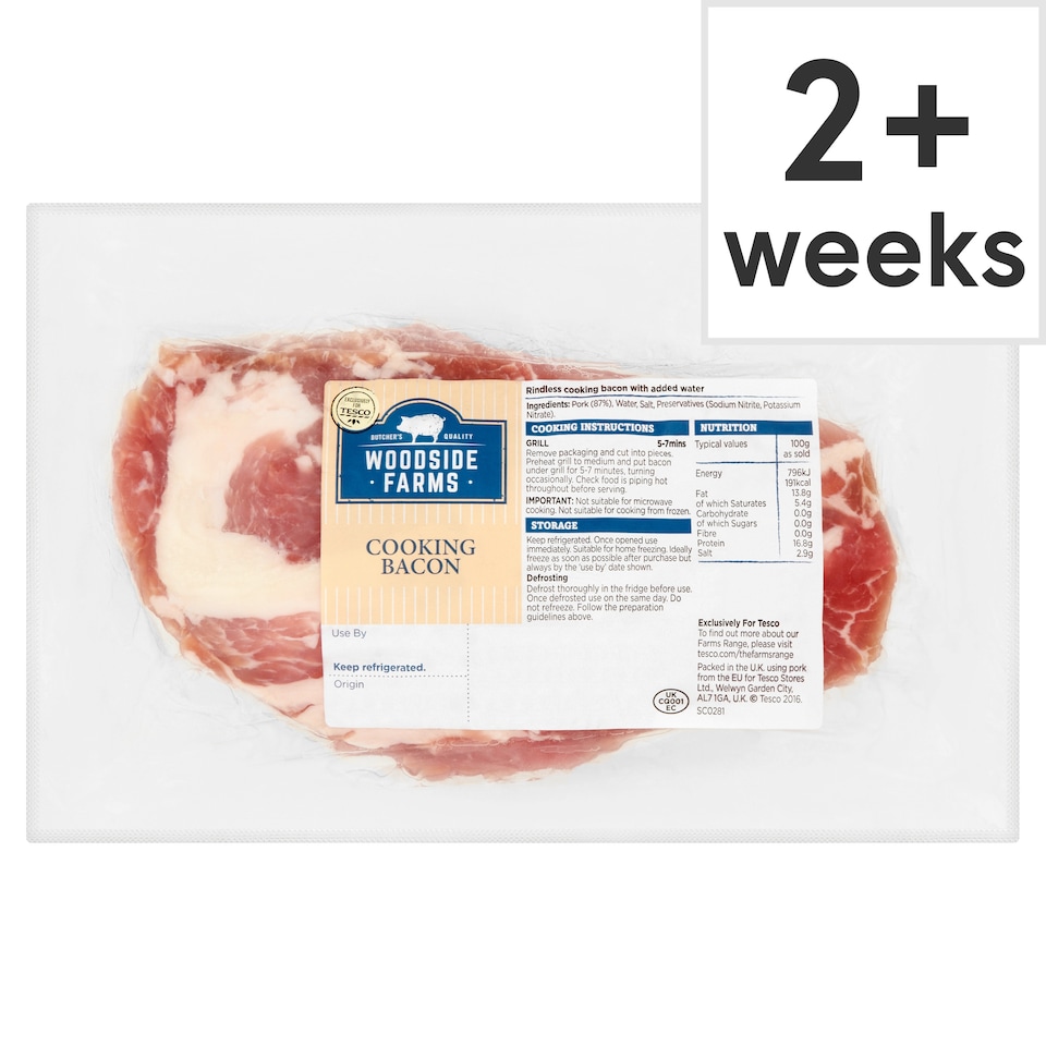 Woodside Farms Cooking Bacon 500G