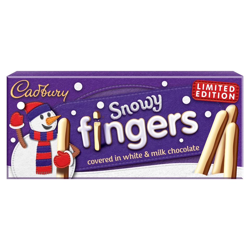 Cadbury Snowy Fingers Milk & White Chocolate Biscuits 115g