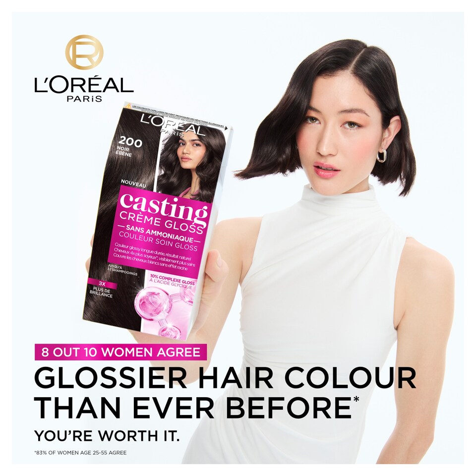 image 1 of L'Oreal Paris Casting Creme Gloss 200 Ebony Black Semi-Permanent Hair Dye