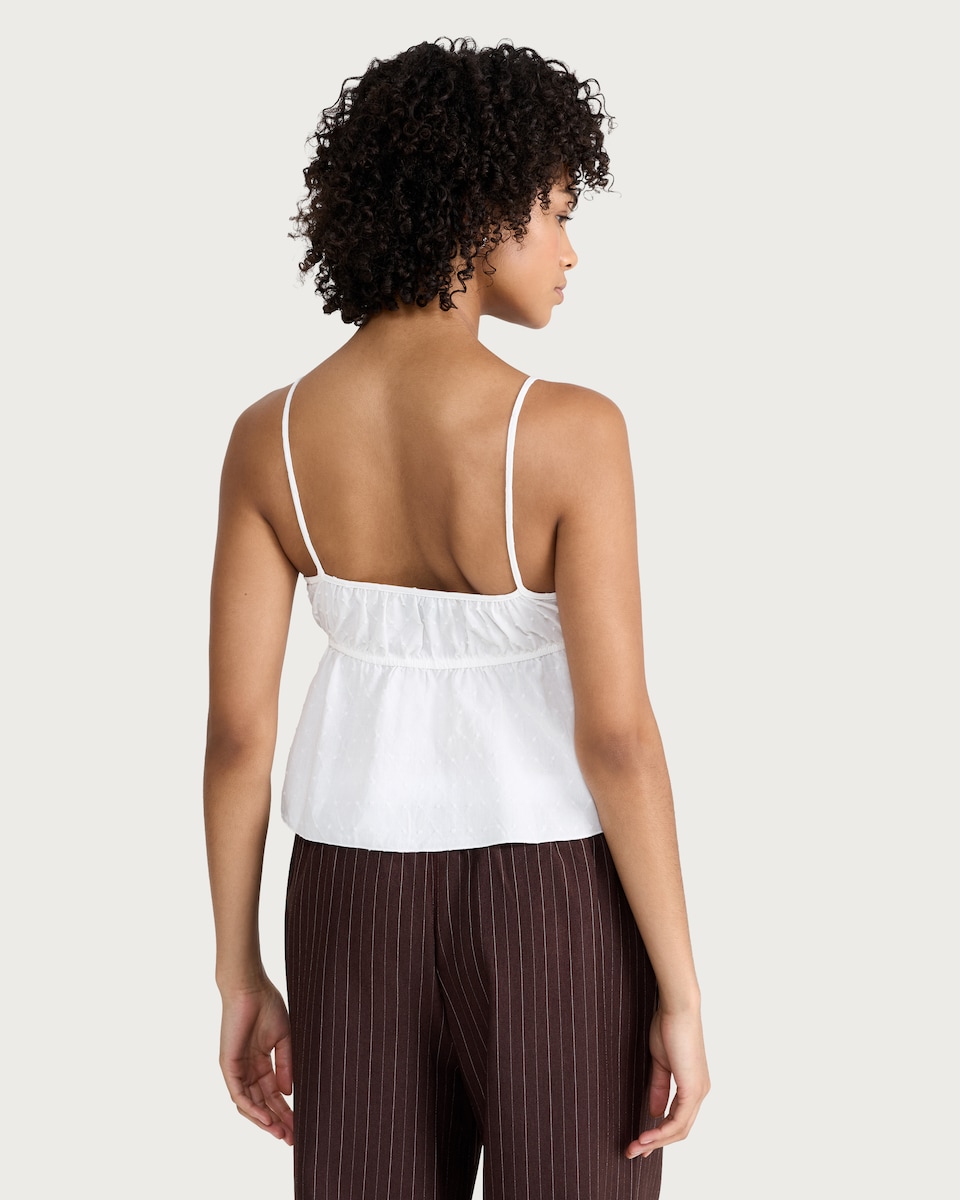 image 1 of OH ME OH MY Lace Trim Cami Vest in White