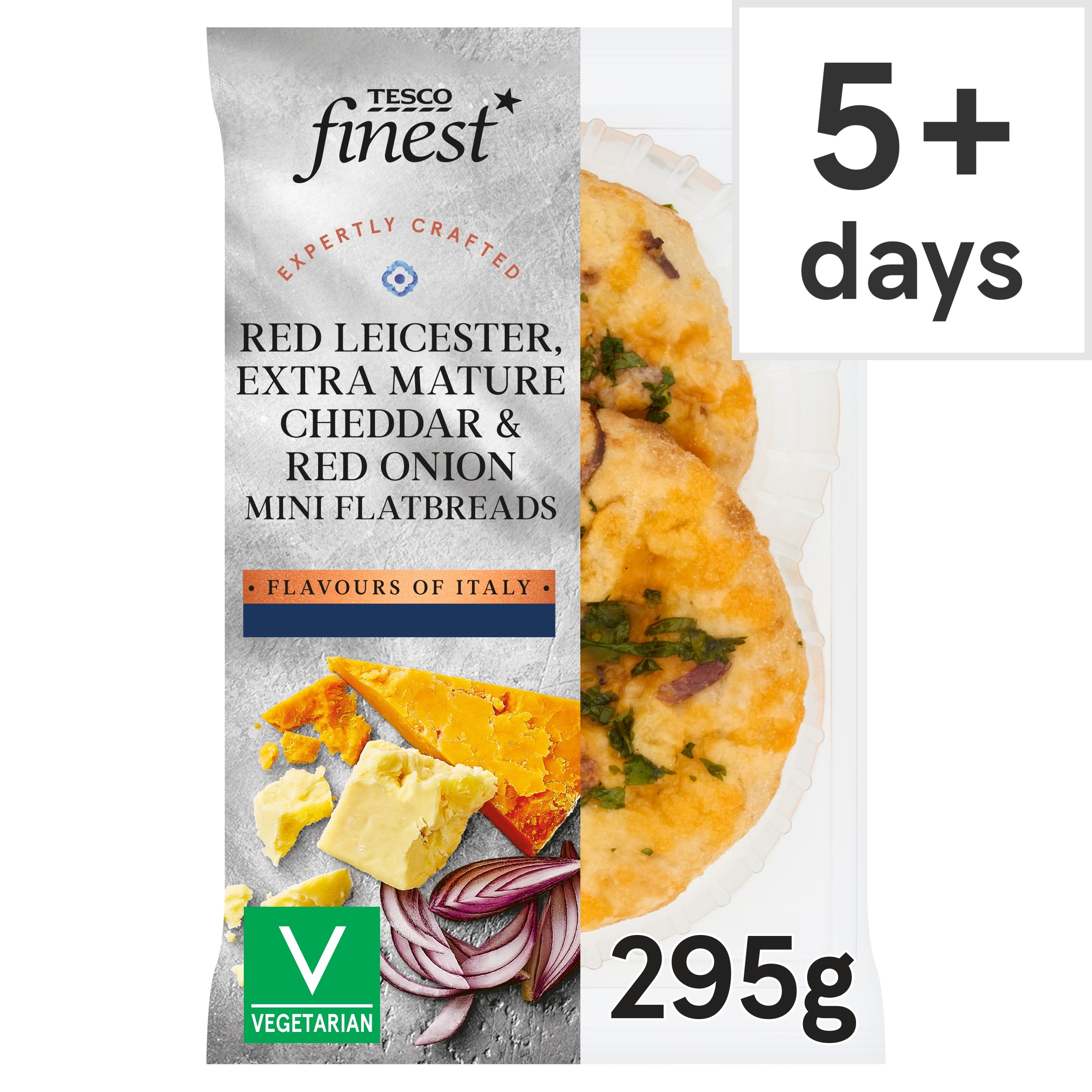 Tesco Finest Cheddar & Onion Flatbread 295 G