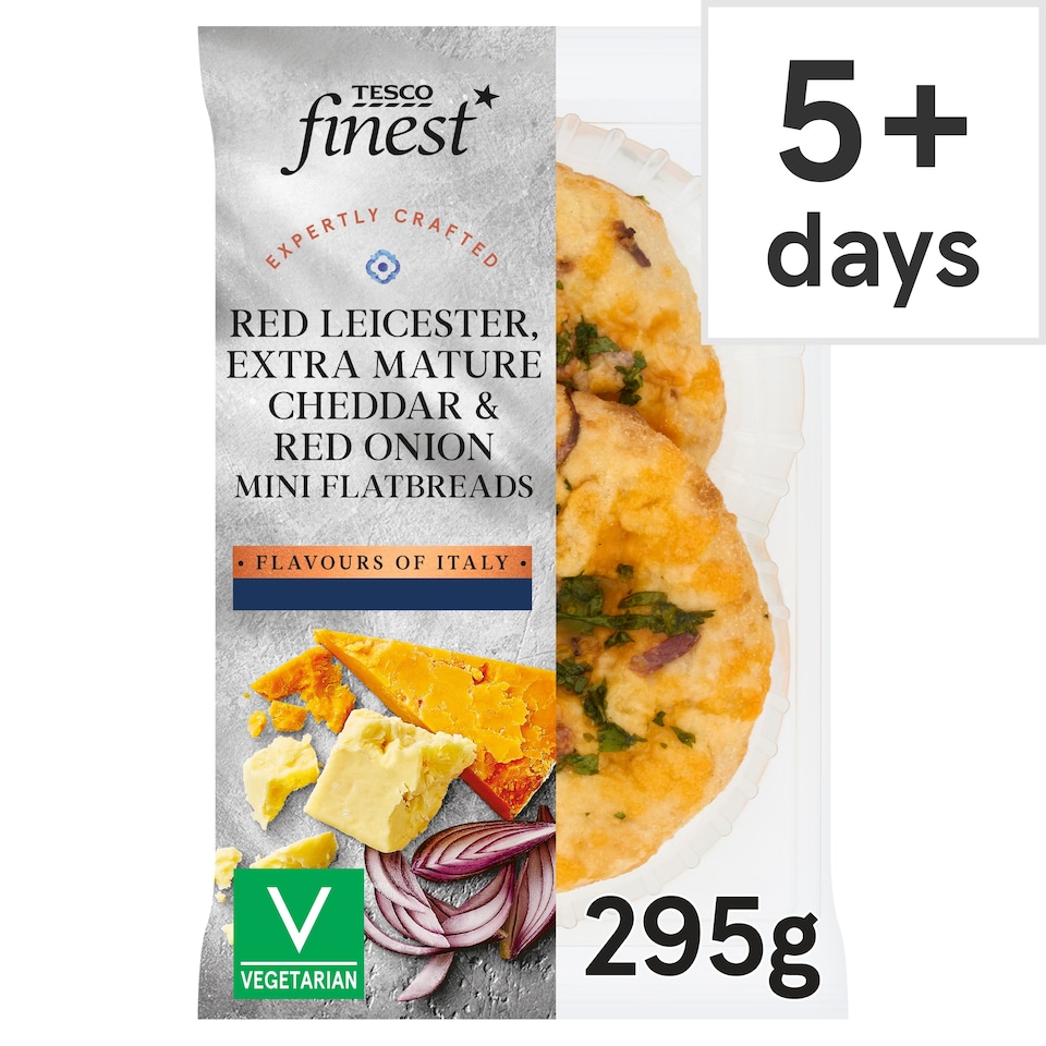 Tesco Finest Cheddar & Onion Flatbread 295 G