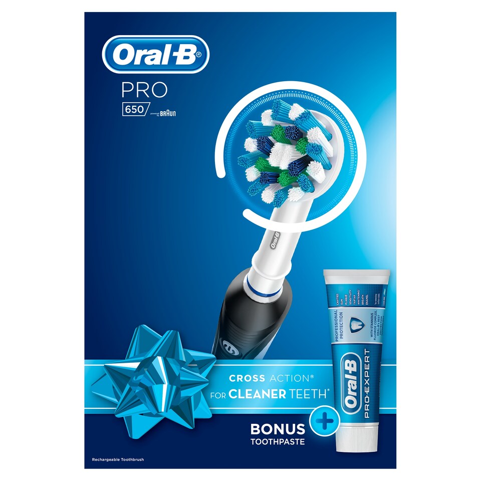 Oral-B Pro650 Power Black Gift Set+Free Paste