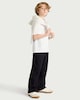 image 1 of F&F Boys Cotton Rich Wide Leg Joggers in Black