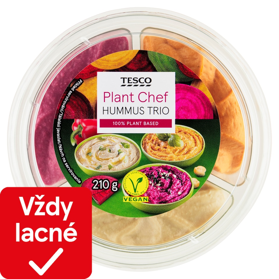 Tesco Plant Chef Hummus Trio 210 g
