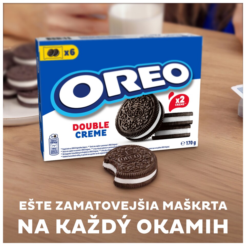 image 1 of OREO Double Creme extra vanilla-flavoured filling Cocoa Sandwich Cookies 6 packs of cookies 170 g