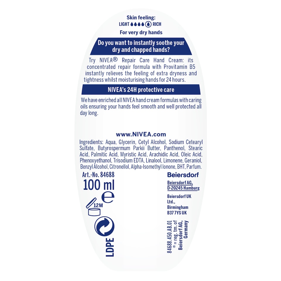 image 1 of Nivea Repair And Care Provitamin Hand Cream 100Ml