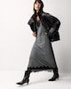 image 3 of F&F Pure Cotton Checked Lace Trim Midi Dress in Multi Black