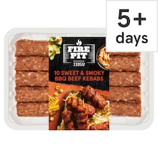 Tesco Fire Pit 10 Sweet & Smoky Beef Kebabs 400G
