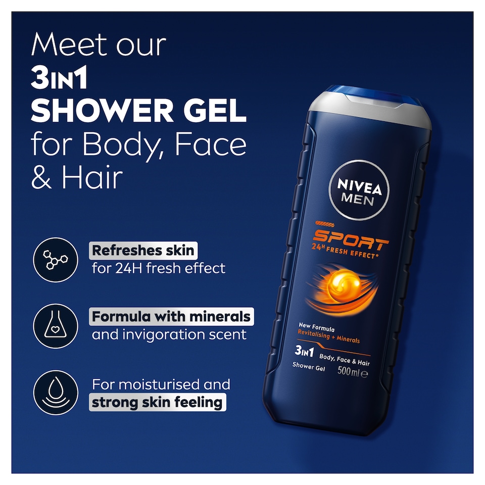 image 1 of Nivea Men Sport Shower Gel 500Ml