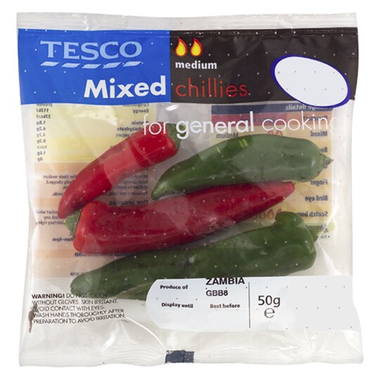 Mixed Chillies 100G Tesco Groceries