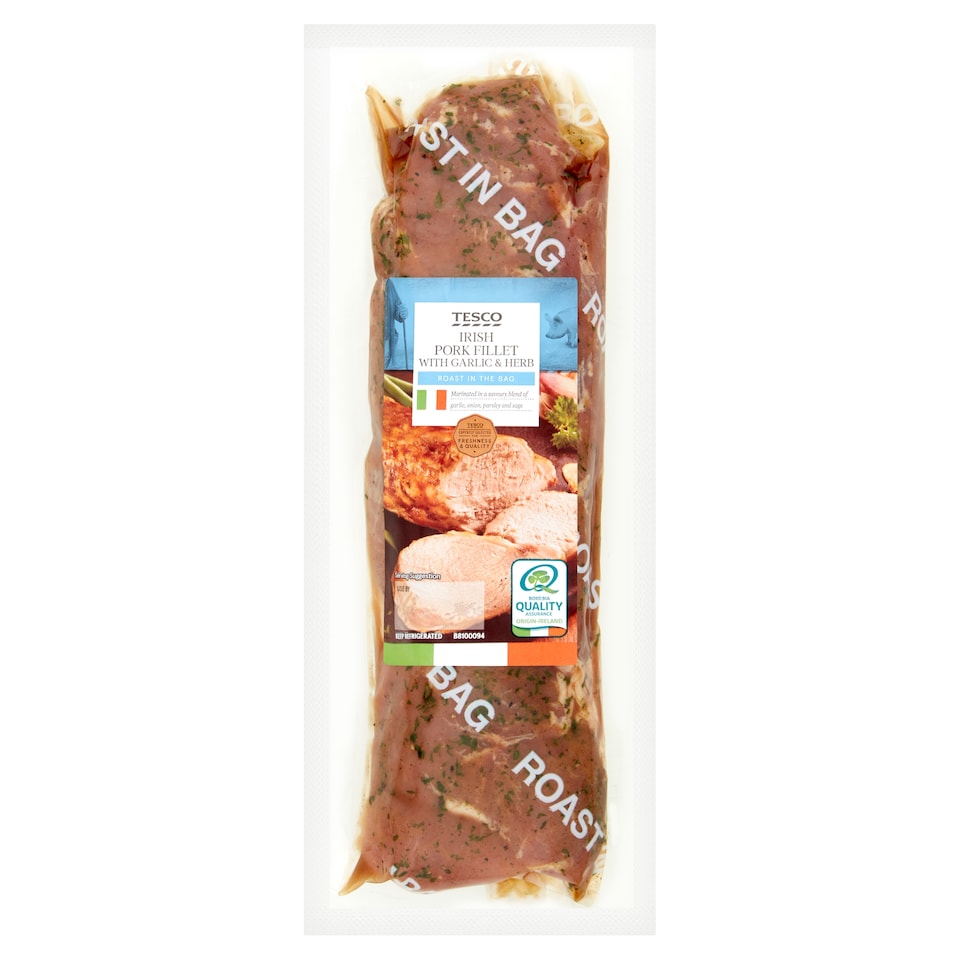 Tesco Pork Fillet With Garlic And Herb 610G
